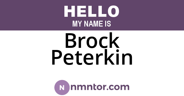 Brock Peterkin