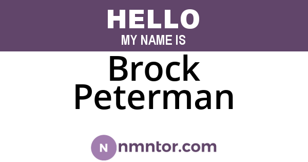 Brock Peterman