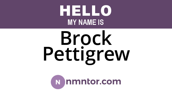 Brock Pettigrew