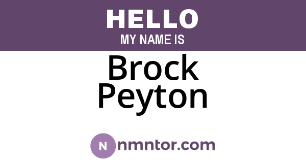 Brock Peyton