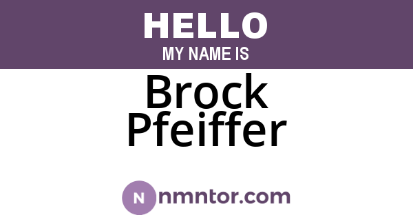 Brock Pfeiffer