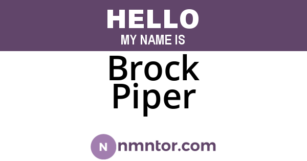 Brock Piper