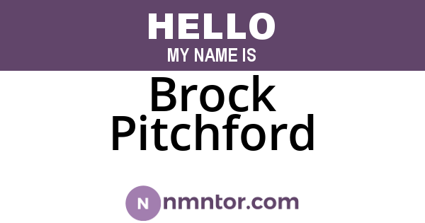 Brock Pitchford