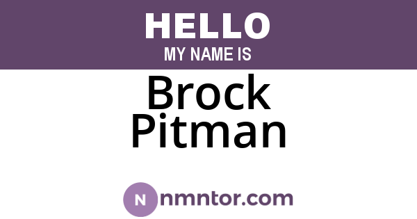 Brock Pitman