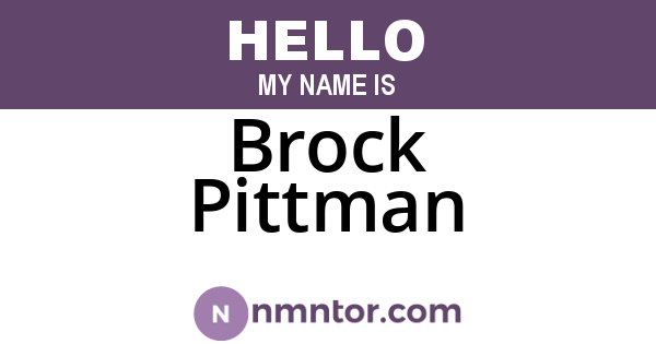 Brock Pittman