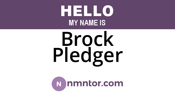 Brock Pledger