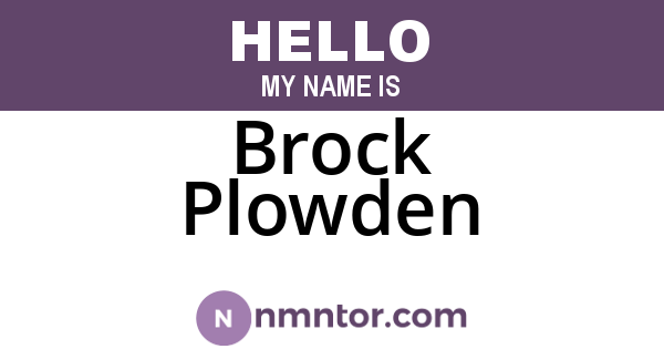 Brock Plowden