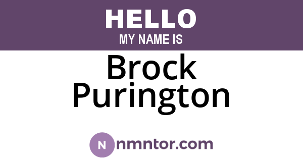 Brock Purington
