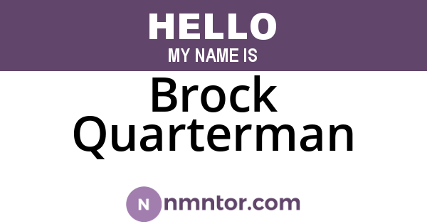 Brock Quarterman