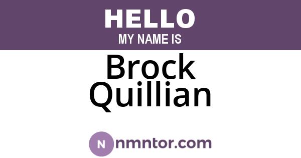Brock Quillian