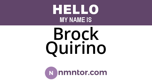 Brock Quirino