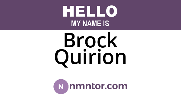 Brock Quirion