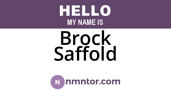 Brock Saffold