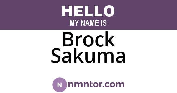 Brock Sakuma