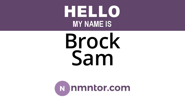 Brock Sam