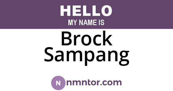 Brock Sampang