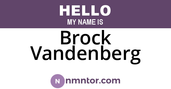 Brock Vandenberg