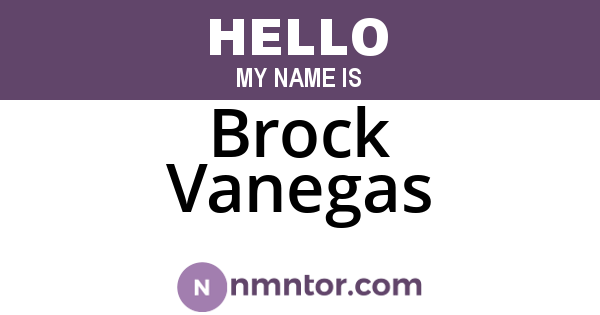 Brock Vanegas