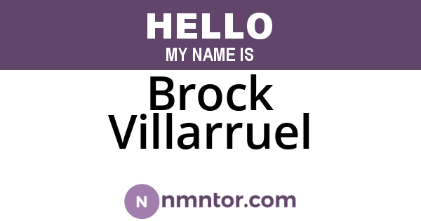 Brock Villarruel