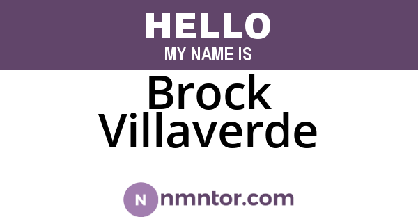 Brock Villaverde