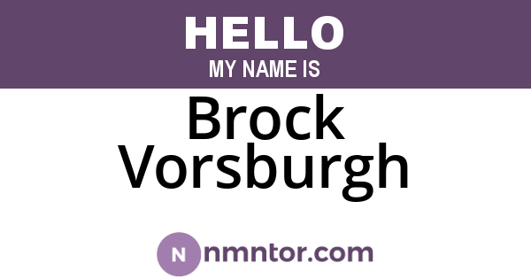 Brock Vorsburgh