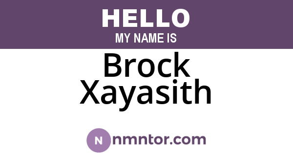 Brock Xayasith