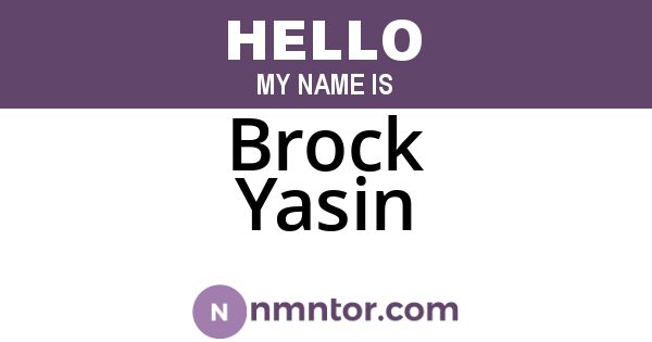Brock Yasin
