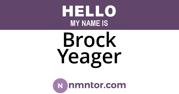 Brock Yeager