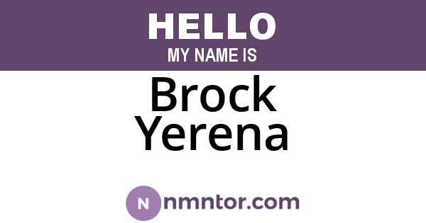 Brock Yerena