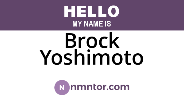 Brock Yoshimoto