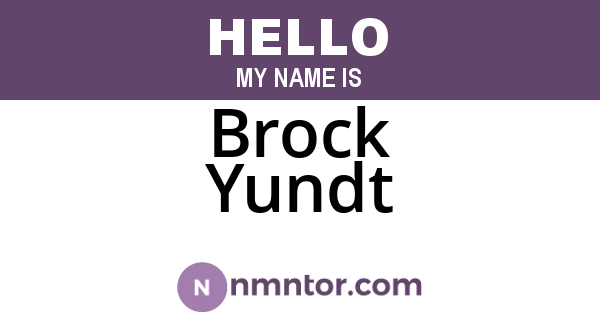 Brock Yundt