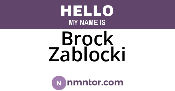 Brock Zablocki