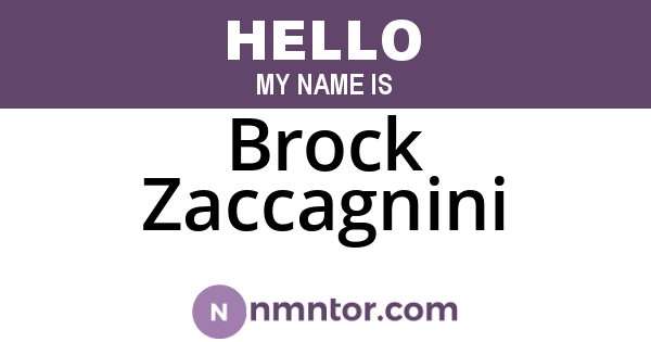 Brock Zaccagnini