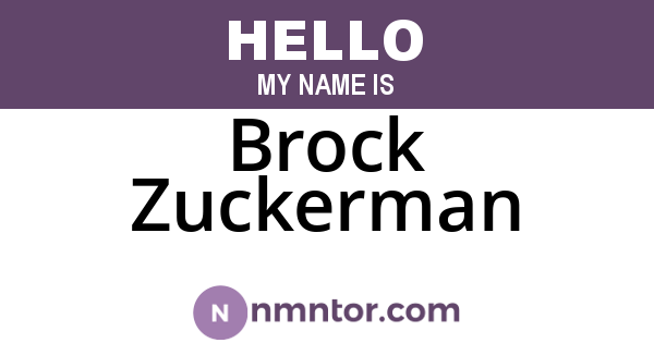 Brock Zuckerman