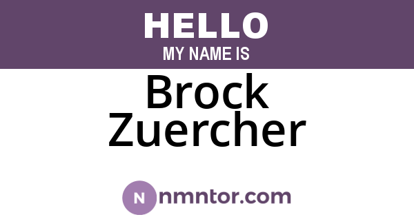 Brock Zuercher