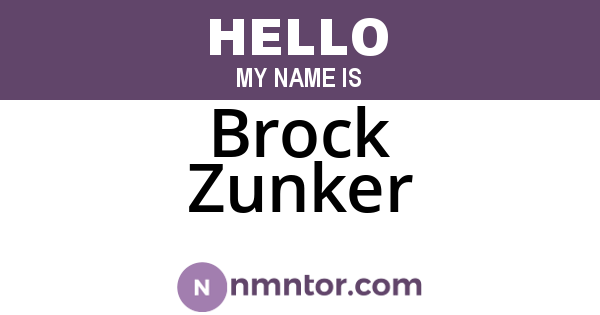 Brock Zunker