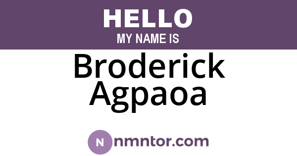 Broderick Agpaoa
