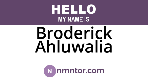 Broderick Ahluwalia
