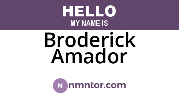 Broderick Amador