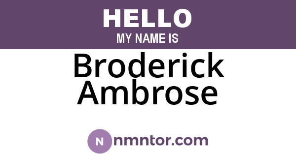 Broderick Ambrose