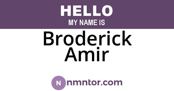 Broderick Amir