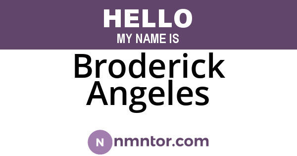 Broderick Angeles