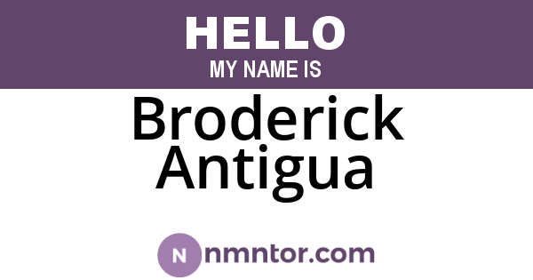 Broderick Antigua