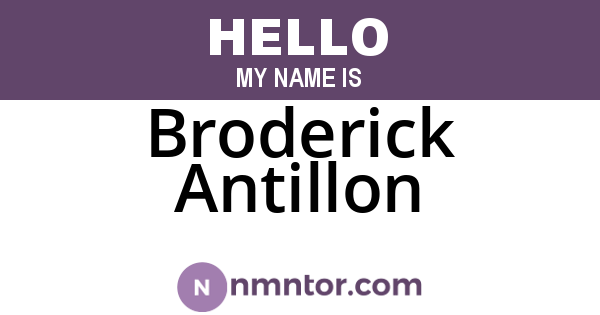 Broderick Antillon