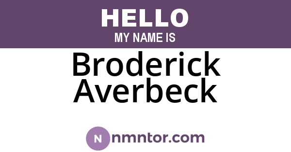 Broderick Averbeck