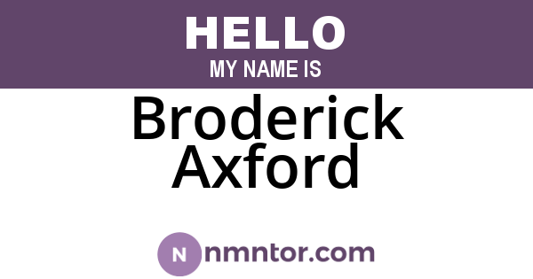 Broderick Axford