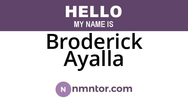 Broderick Ayalla