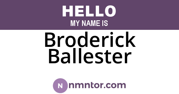 Broderick Ballester