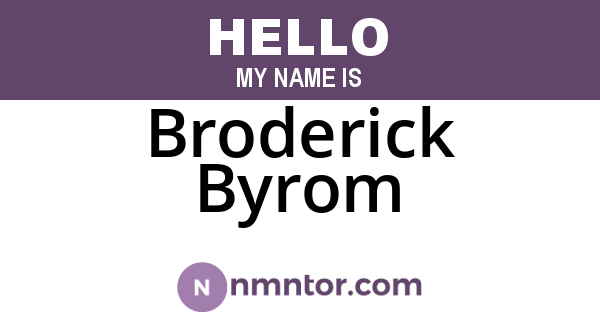 Broderick Byrom