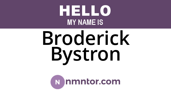 Broderick Bystron
